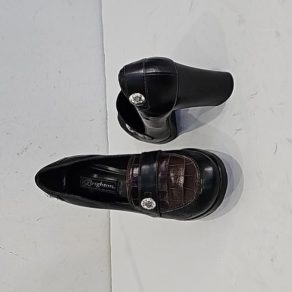 Brighton Debra Brown Leather pumps block heel Size 7.5 - Picture 3 of 10